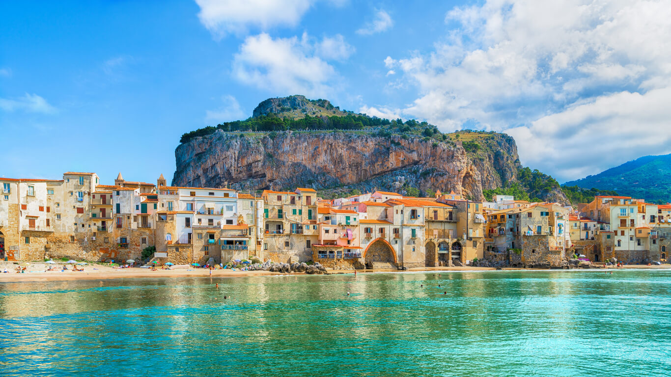 Fundo Vista Rara Da Sicília Mar Italiano Mar Da Sicília Vista